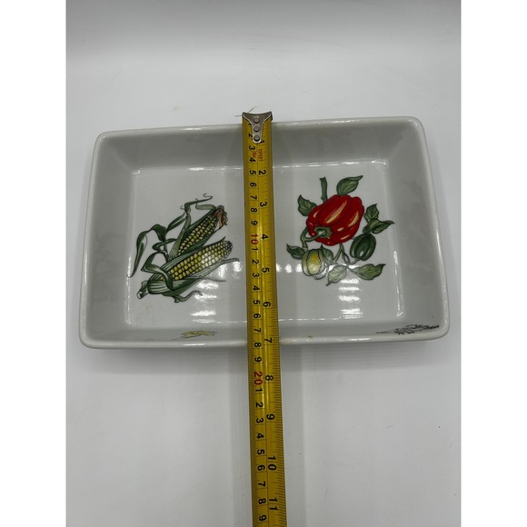 Vintage MCM Vegetable Serving Dish Corn Pepper Radish Ceramic Kitchen Danish - Picture 11 of 13